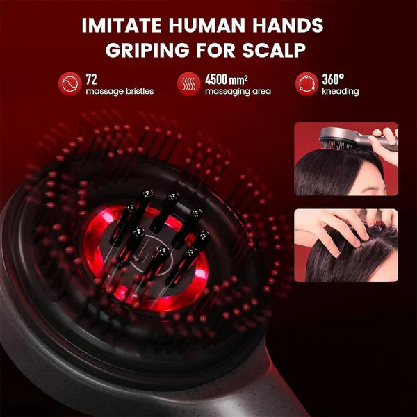 Halah™ Scalp Massager Brush (Red) – فرشاة تدليك فروة الرأس (حمراء)