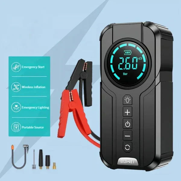 Halah™Jump Starter With Air Pump  جهاز تشغيل البطارية مع منفاخ هواء